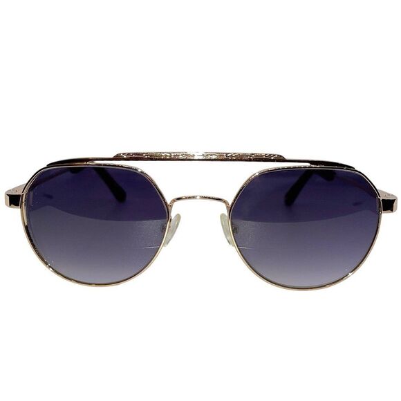 MO Sun Rx 203M C 50-20 CAT.3 Round Full Rim Sunglasses - Gold Black - Picture 2 of 10